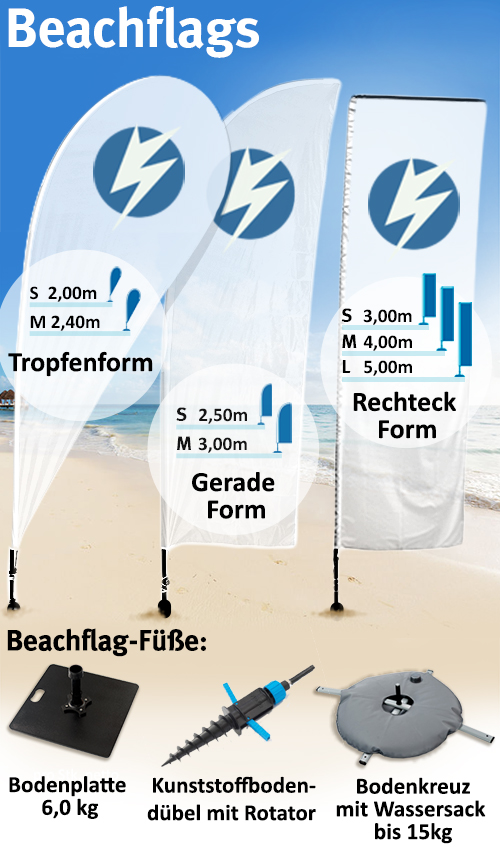 Outdoor X-Banner Unsere Beachflag-Formen