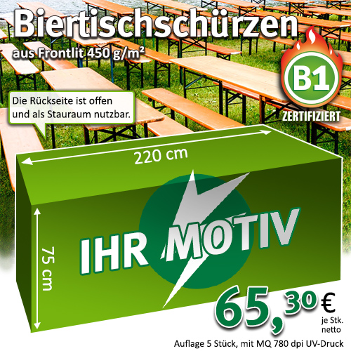 Biertischschürzen aus Frontlit Biertischschürzen aus Frontlit