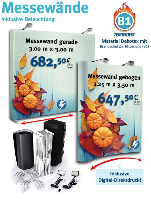 Messewand inkl. Beleuchtung Messewand inkl. Beleuchtung